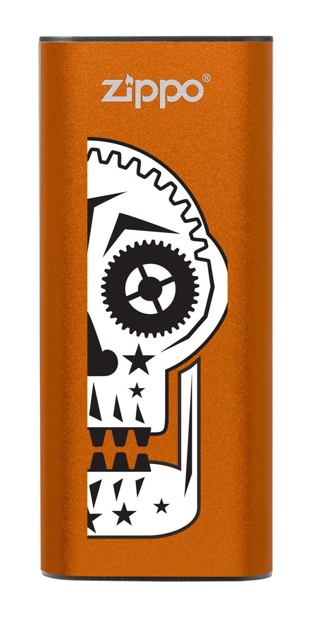 Front of Sugar Skull: Orange HeatBank® 3-Hour Rechargeable Hand Warmer