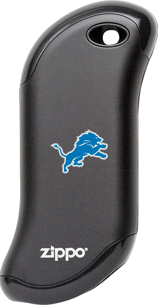 Front of Black NFL Detroit Lions: HeatBank 9s Rechargeable Hand Warmer