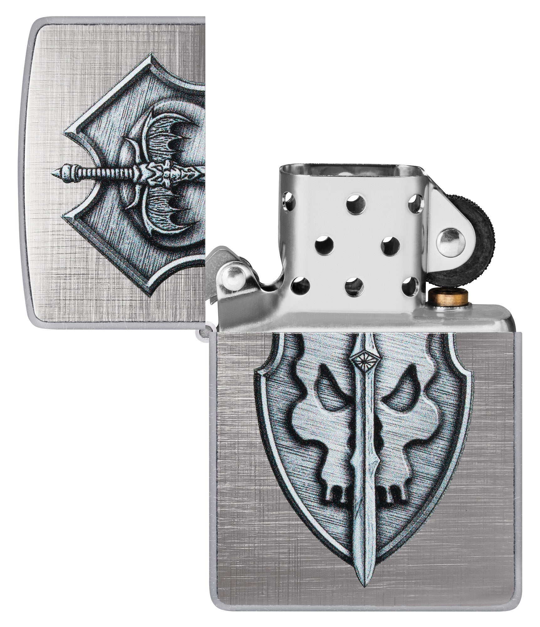 Zippo Black 3D Medieval Silver hot Cross Lighter Supernatural