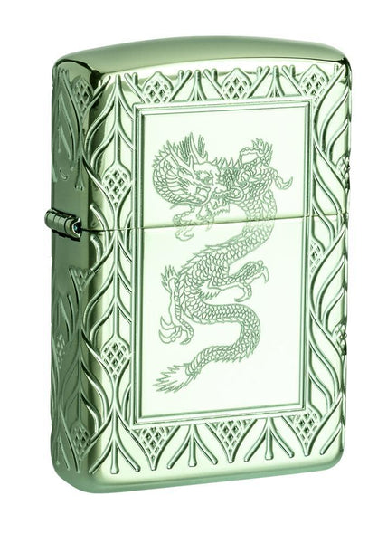 Armor® High Polish Green Elegant Dragon | Zippo USA