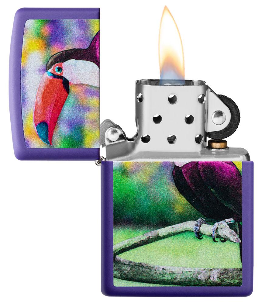 Toucan Design Purple Matte Windproof Lighter – Zippo USA