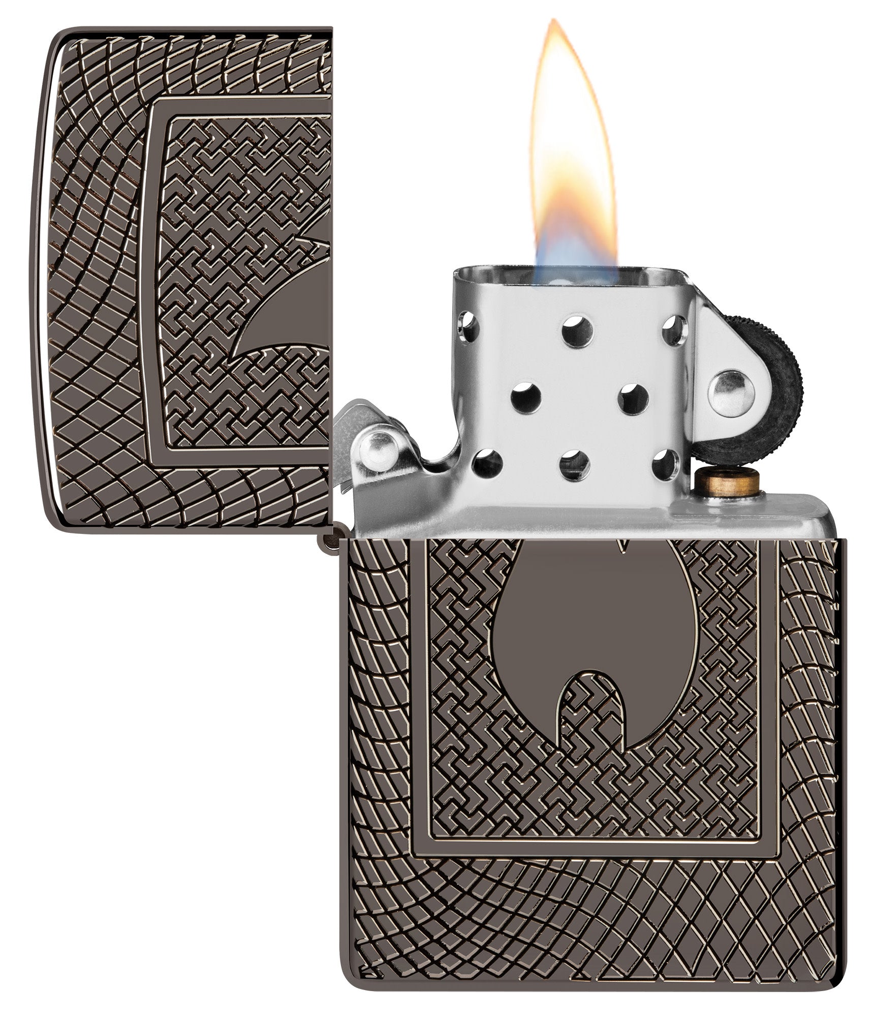 Zippo Custom Design Lighter - Triple Stone Carved Heavy Walled w/ Swarovski Crystals Black Ice - 853676 deals