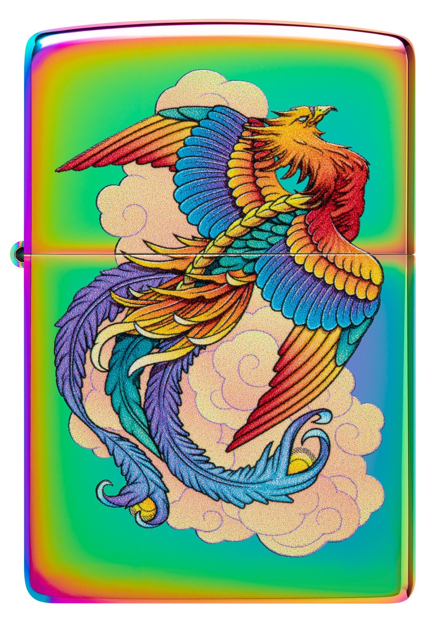 Front view of Zippo Phoenix Design Mulit Color Windproof Lighter .