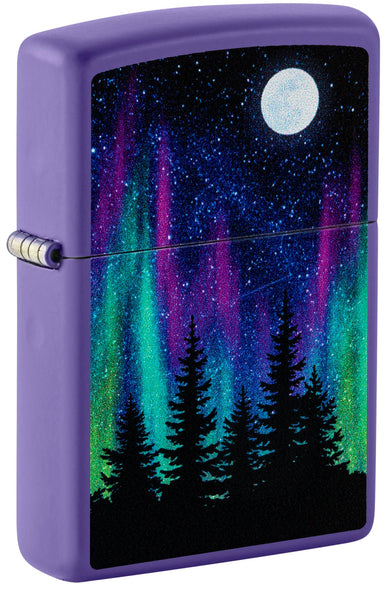 Zippo Northern Lights Design Purple Matte Windproof Lighter