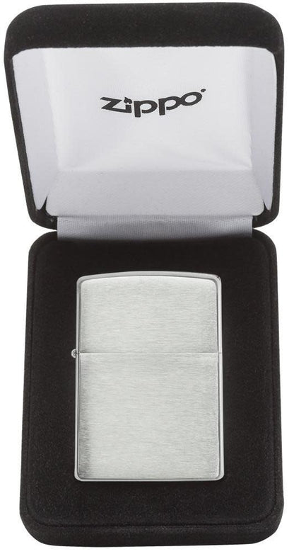 ArmorÂ® Brushed Sterling Silver Windproof Lighter in its packaging