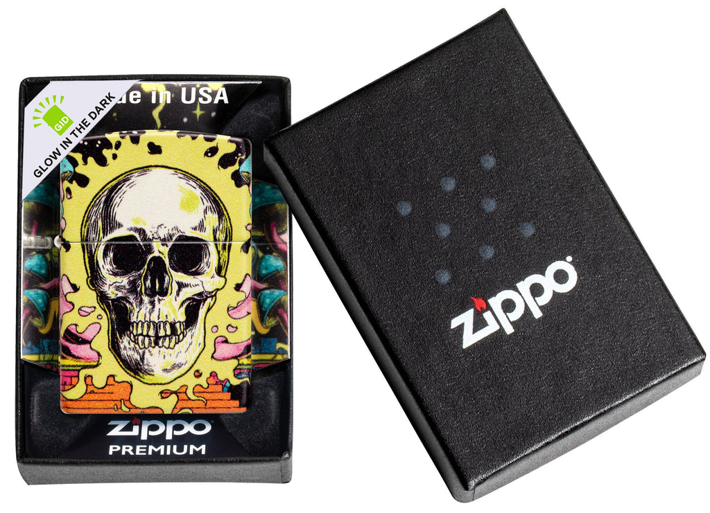 Zippo Trippy Skull Design Glow in the Dark 540 Color Windproof 