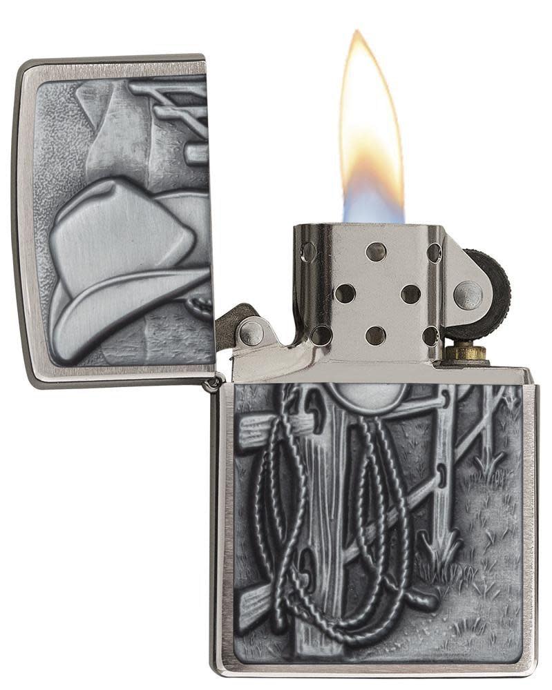 Zippo Resting Cowboy Emblem Windproof Lighter – Zippo USA