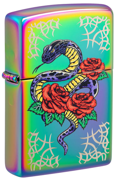 Zippo Rose Snake Tattoo Design Multi Color Windproof Lighter 