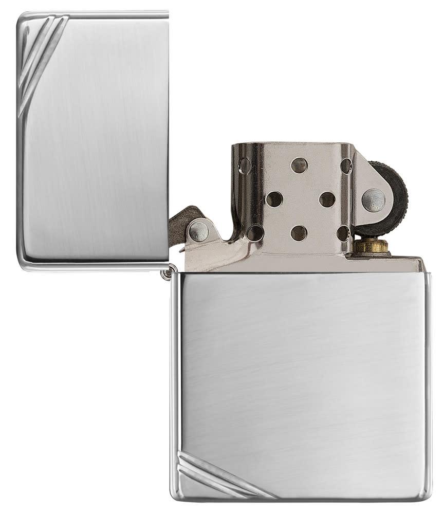 High Polish Chrome Vintage w/ Slashes Windproof Lighter – Zippo USA