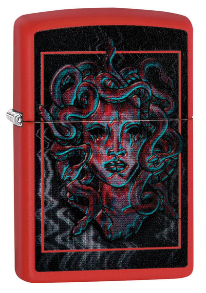 Medusa Design Red Matte Windproof Lighter | Zippo USA