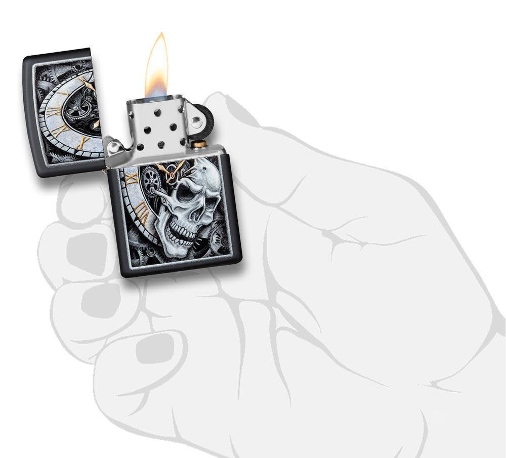 skull Clock Design Windproof Lighter – Zippo USA