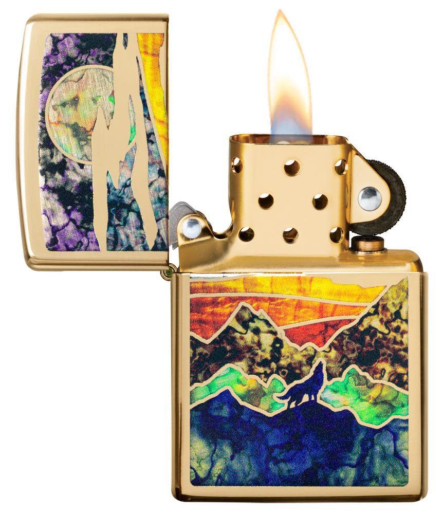 Zippo Lighter, Fusion Day of the Dead Skull - High Polish shops Brass