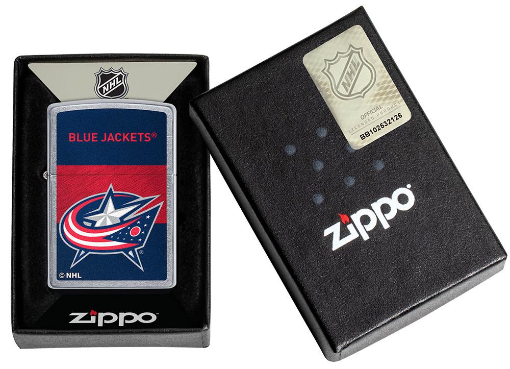 NHL® Colorado Avalanche Street Chrome™ Windproof Lighter in its packaging