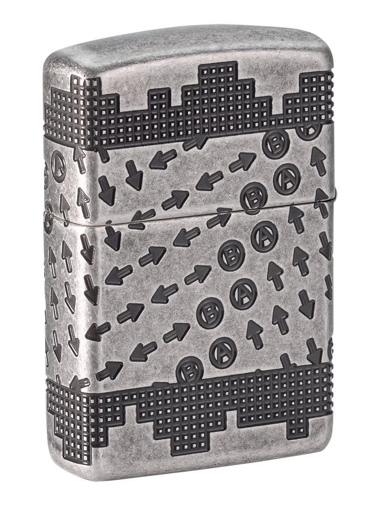Gaming Cheat Code Armor® Antique Silver Windproof Lighter