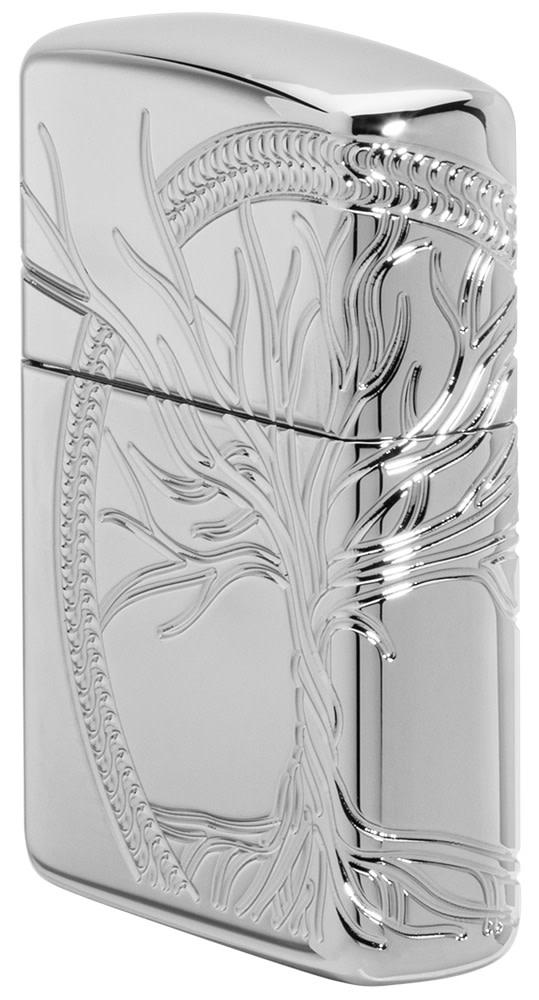 Armor® High Polish Sterling Silver Tree of Life Windproof Lighter