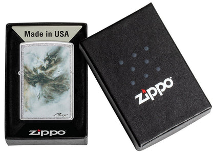 Luis Royo Design Street Chrome™ Windproof Lighter in its packaging.