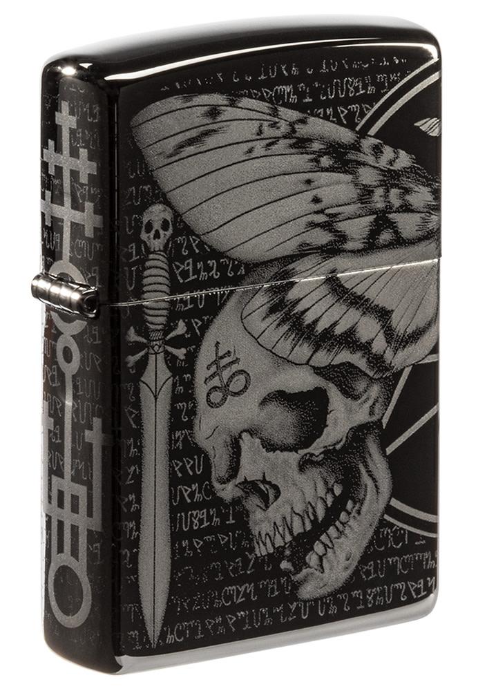 Hawkmoth High Polish Black Windproof Lighter – Zippo USA