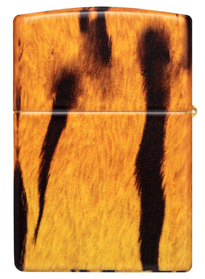 Back shot of Tiger Print Designs 540 Color Windproof Lighter.