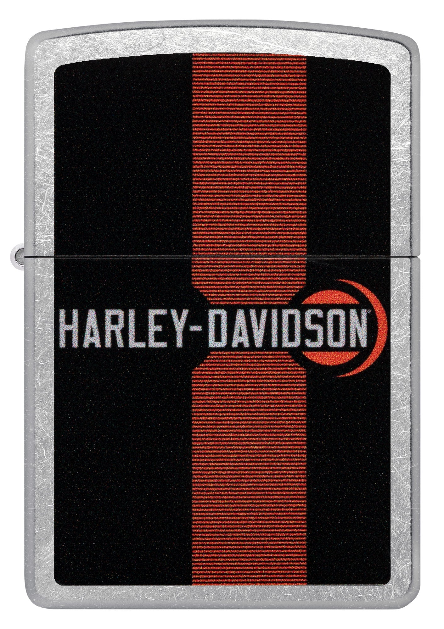 Front view of Zippo Harley-Davidson Logo Design Street Chrome Windproof Lighter.