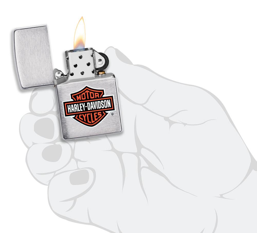 Harley Davidson Zippo Lighter, Made In USA - Brushed Chrome, outlet 200HD-H231, Free Engraving, Personalized Gift For Biker