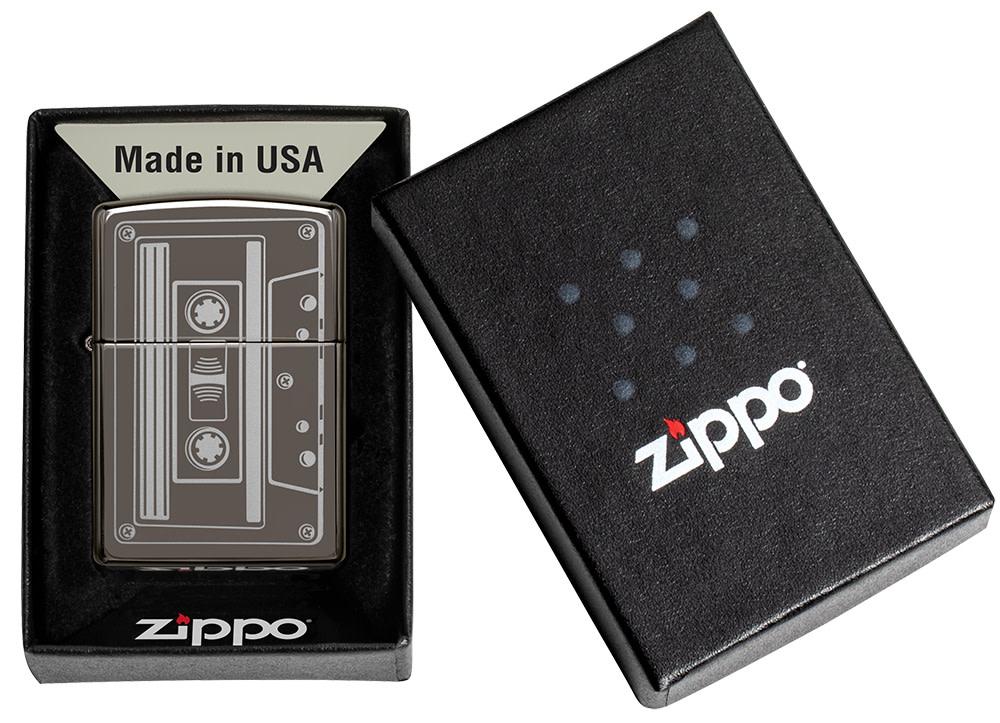ZIPPO カセットテープデザイン Cassette Tape Black Ice® Windproof Lighter – Zippo USA