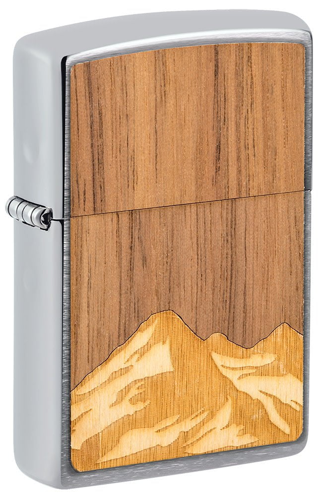 WOODCHUCK USA Mountains Brushed Chrome Windproof Lighter – Zippo USA