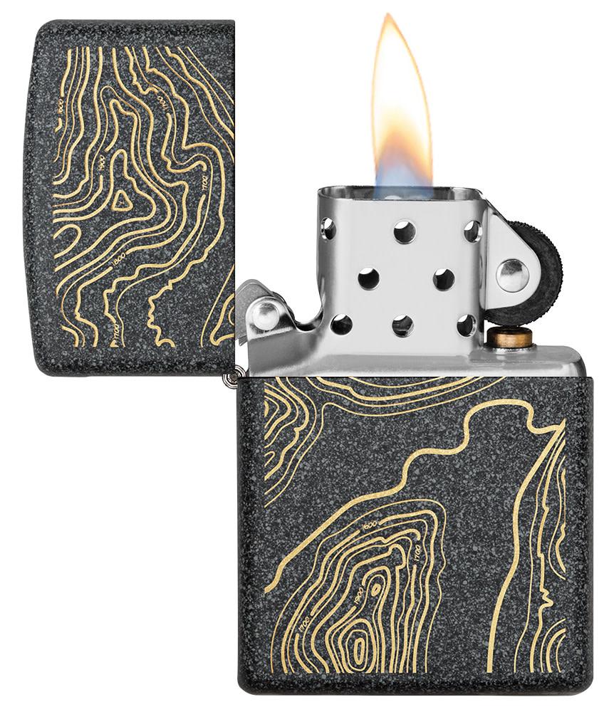 Topo Map Design Iron Stone Windproof Lighter – Zippo USA