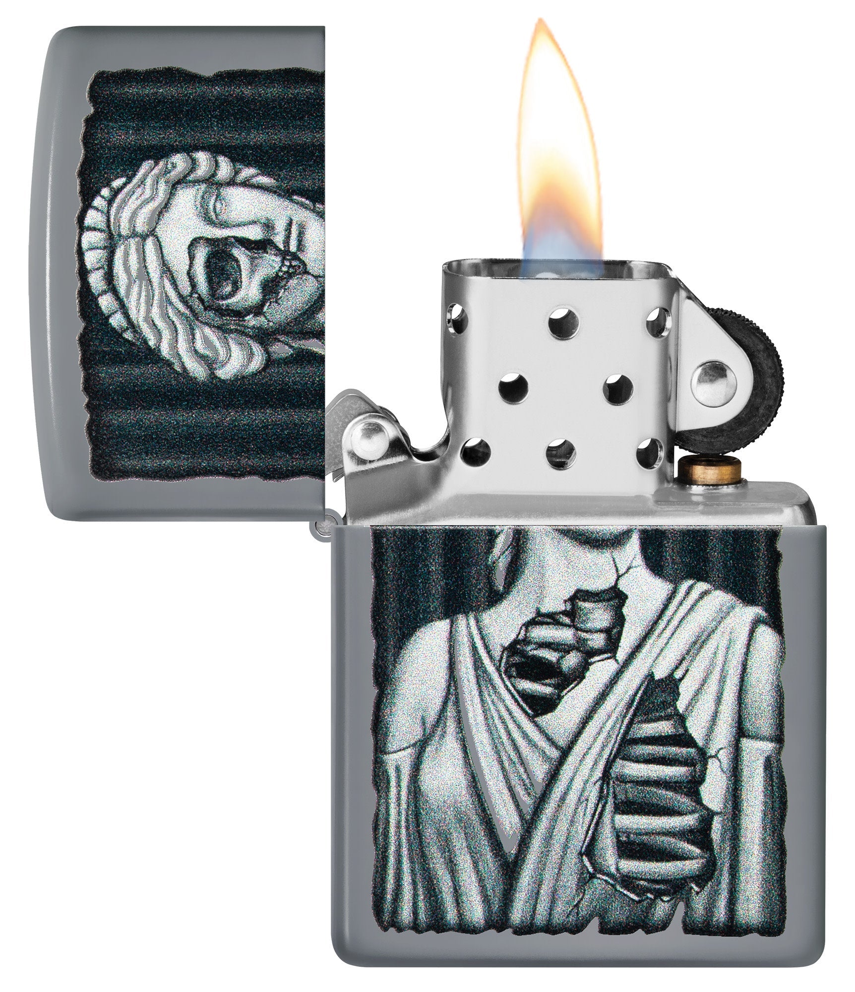 Lady Skull Design Flat Grey Windproof Lighter – Zippo USA