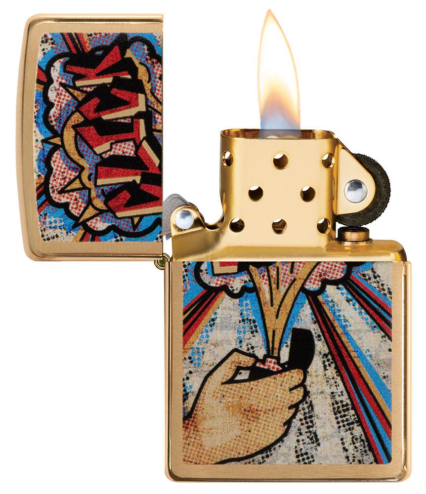 Zippo Click Brushed Brass Windproof Lighter – Zippo USA