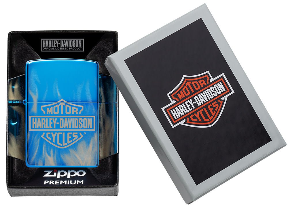 Purchases ZIPPO 2007 HARLEY DAVIDSON GHOST METALLIC BLUE FLAME LIGHTER UNFIRED