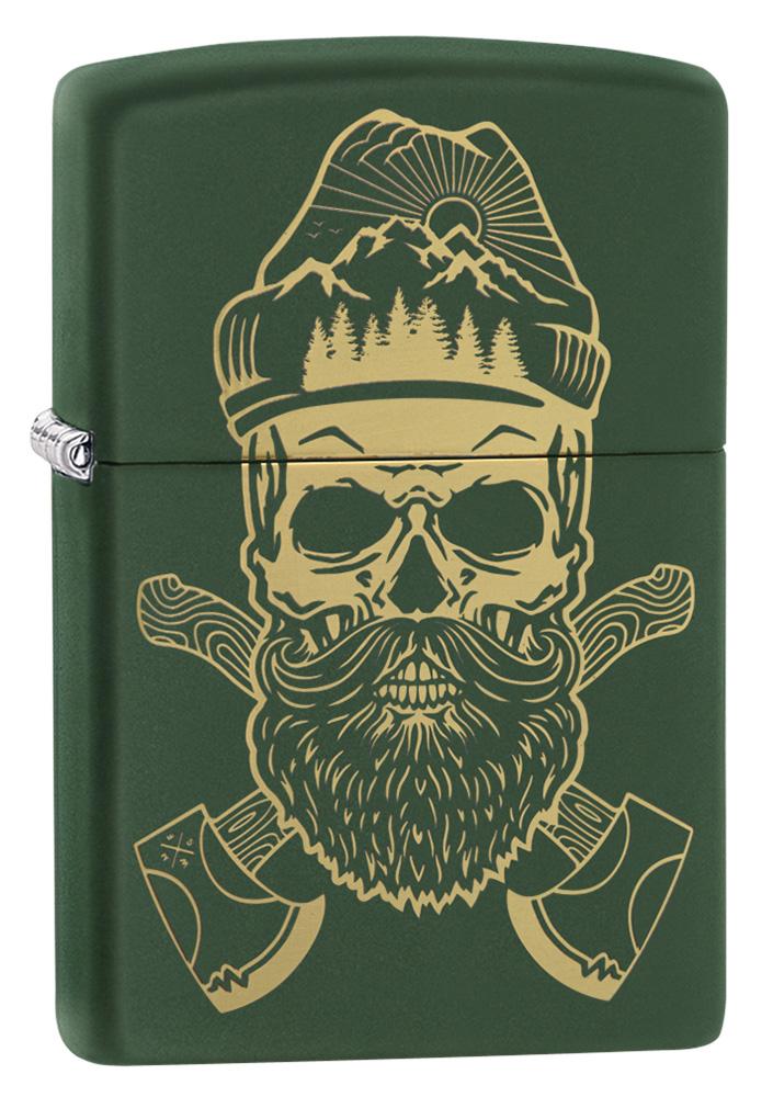 Outdoor Skull Design Green Matte Windproof Lighter – Zippo USA