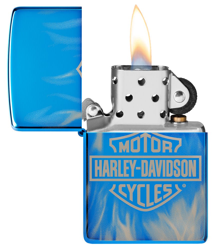 Purchases ZIPPO 2007 HARLEY DAVIDSON GHOST METALLIC BLUE FLAME LIGHTER UNFIRED