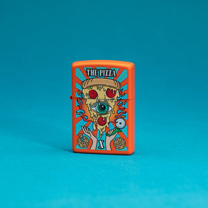 Lifestyle image of Zippo Eye of Pizza Orange Matte Windproof Lighter