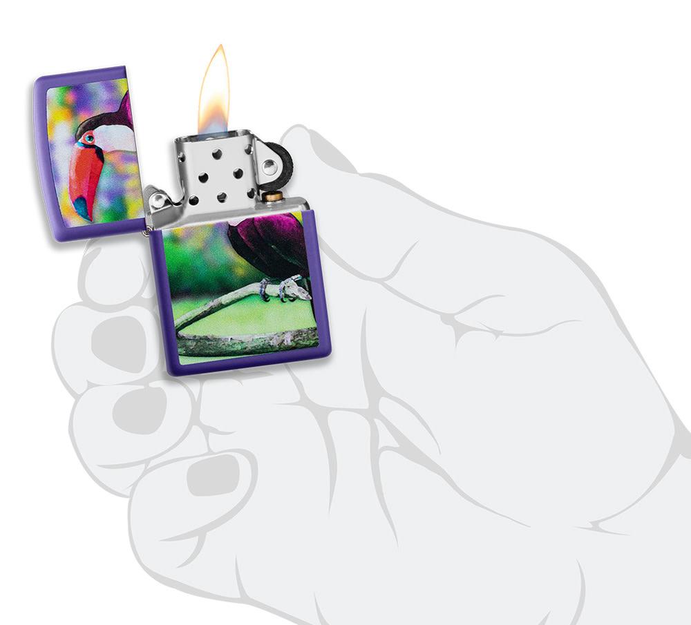 Toucan Design Purple Matte Windproof Lighter – Zippo USA