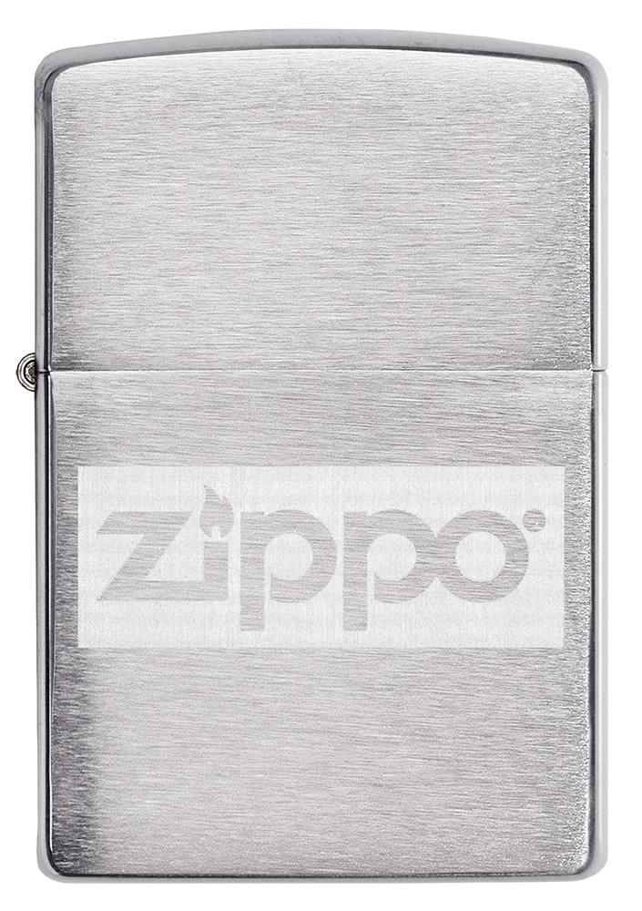 Front of Brushed Chrome Zippo logo windproof lighter