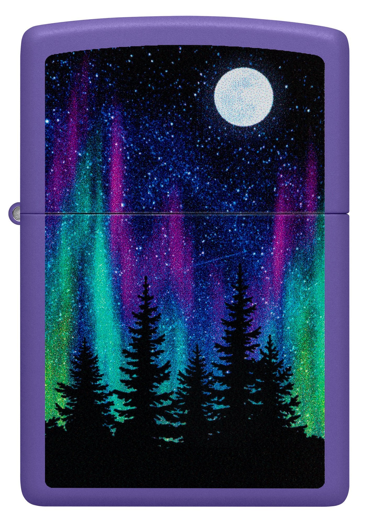 Zippo Northern Lights Design Purple Matte Windproof Lighter