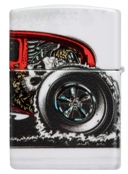 Back view of Zippo Hot Rod Design 540 Color Matte Windproof Lighter.