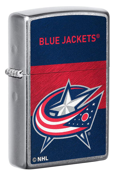 Front shot of NHL® Colorado Avalanche Street Chrome™ Windproof Lighter standing at a 3/4 angle