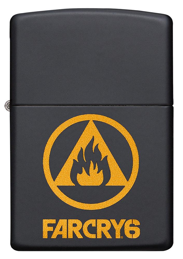 Front view of Far Cry® 6 Logo Black Matte Windproof Lighter.