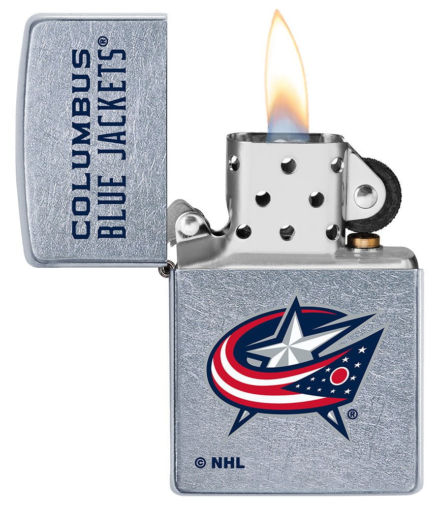 Columbus Blue Jackets® Logo Design Street Chrome Windproof Lighter