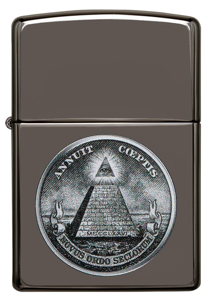 Front of Dollar Design Black Ice Windproof Lighter