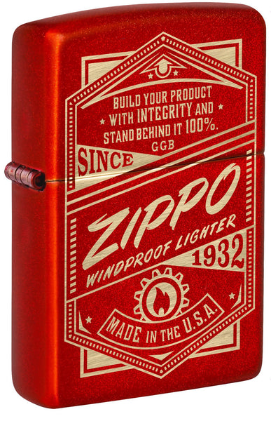 Zippo It Works Design Metallic Red Windproof Lighter | Zippo USA