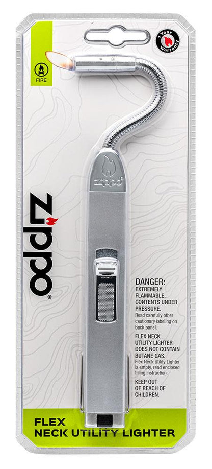 Silver Flex Neck Utility Lighter in its packaging 