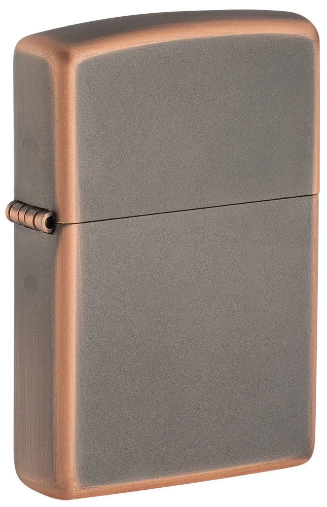 Front shot of Classic Rustic Bronze Windproof Lighter standing at a 3/4 angle.