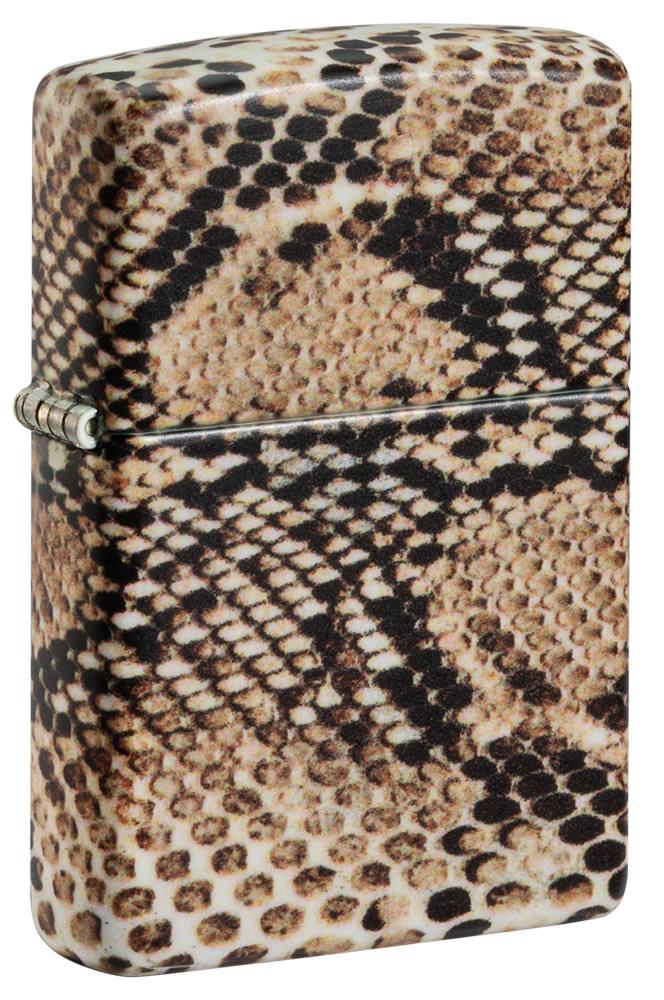 Front view of Snake Skin 540 Color Windproof Lighter standing at a 3/4 angle.