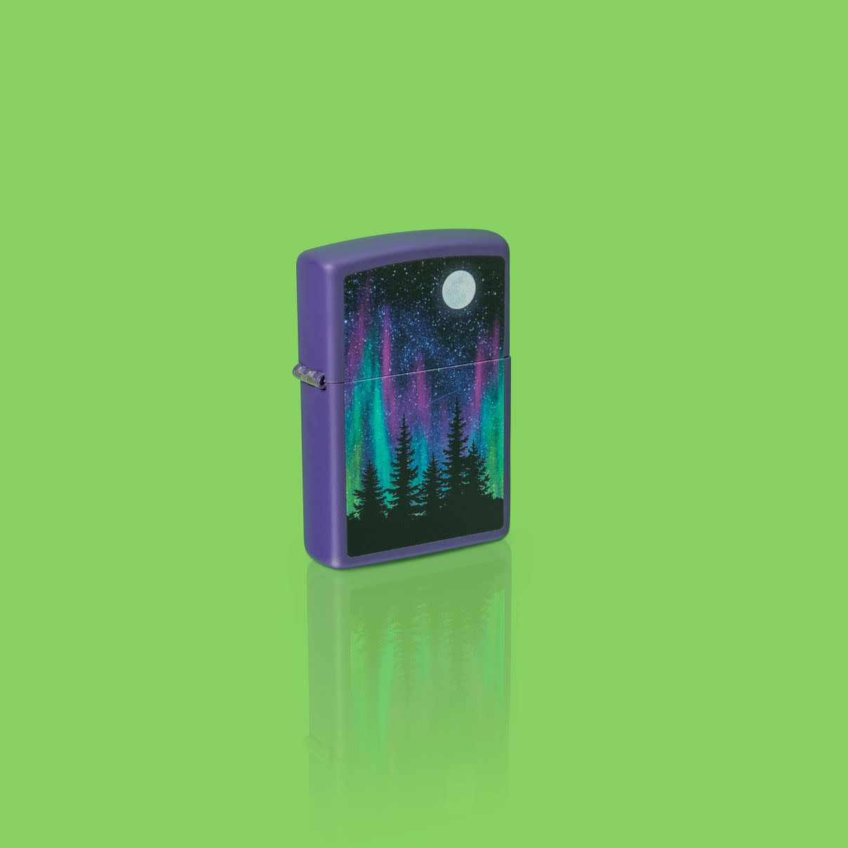 Zippo Northern Lights Design Purple Matte Windproof Lighter