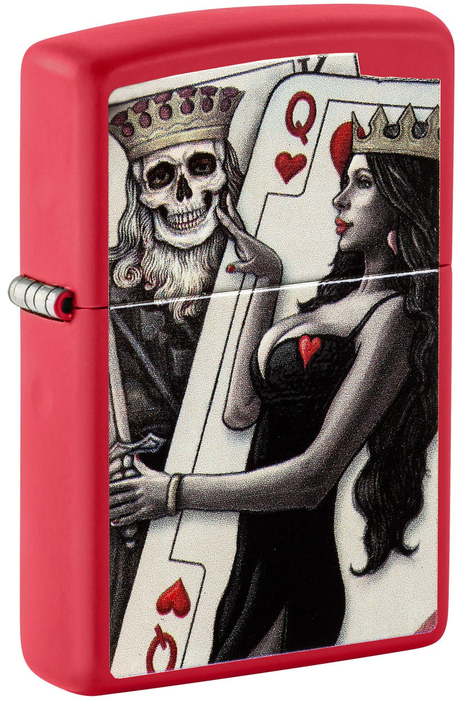 Zippo Skull King Queen Beauty Red Matte Windproof Lighter | Zippo USA
