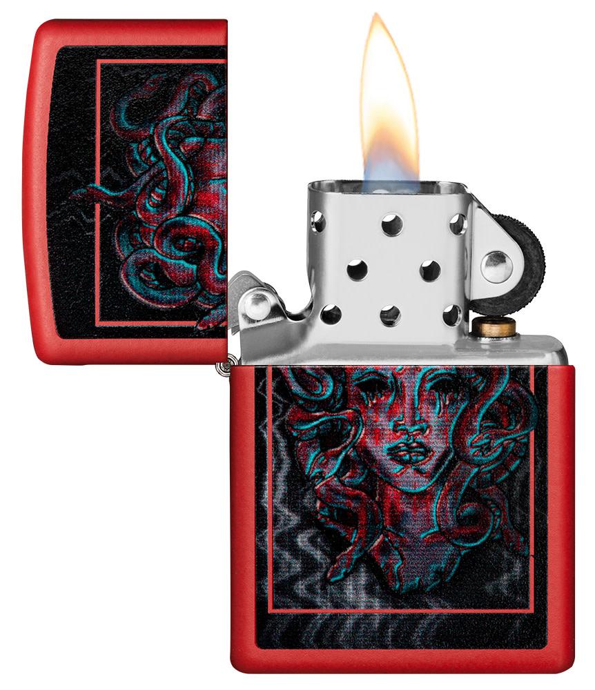 Medusa Design Red Matte Windproof Lighter – Zippo USA