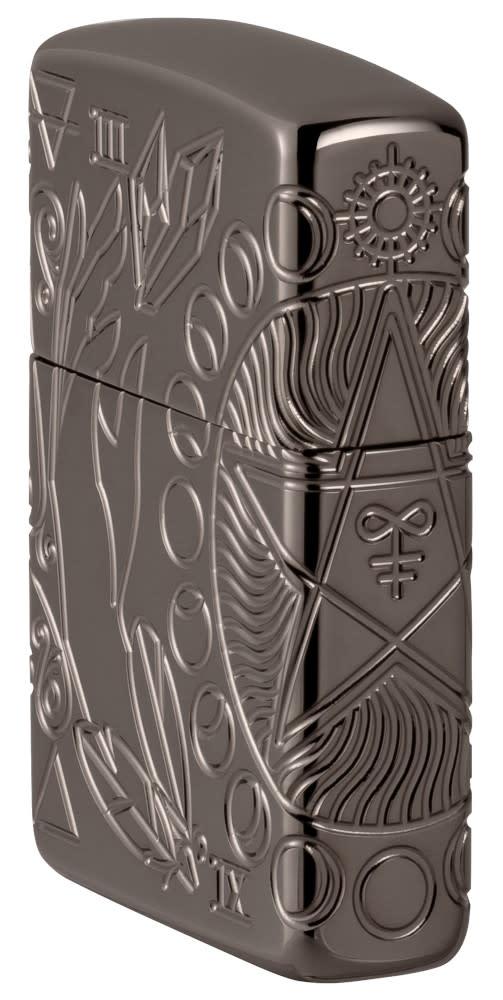 Zippo Custom Design Lighter - Triple Stone Carved Heavy Walled w/ Swarovski Crystals Black Ice - 853676 deals