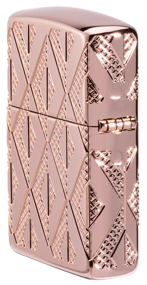 Zippo Lighter: Diamond Pattern, 2024 MultiCut Armor - Rose Gold